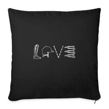 Love Equestrian Sports - Throw Pillow Cover 17.5” x 17.5” - black - Front