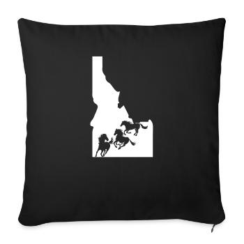 Idaho Appaloosa Horse Lover Nez Perce White - Throw Pillow Cover 17.5” x 17.5” - black - Front