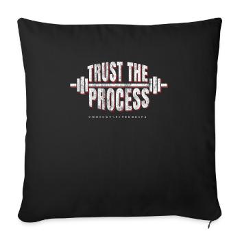 Weightlifting workout process - Throw Pillow Cover 17.5” x 17.5” - black - Front
