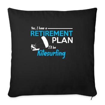 Kitesurfing - Throw Pillow Cover 17.5” x 17.5” - black - Front