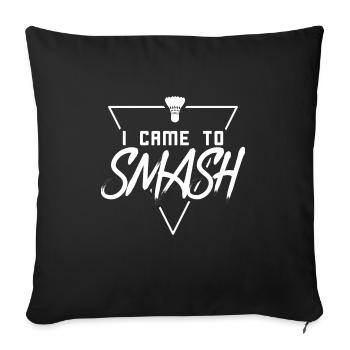 Badminton Badminton Badminton Play Player Ball - Throw Pillow Cover 17.5” x 17.5” - black - Front