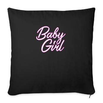 Baby Girl graphic | Babygirl Kinky Adult BDSM - Throw Pillow Cover 17.5” x 17.5” - black - Front