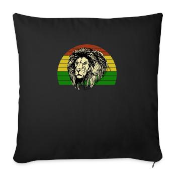Rasta Lion Reggae - Housse de coussin décorative - noir - Devant