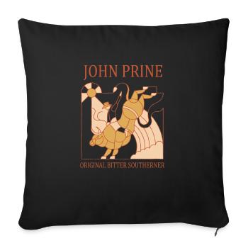 John Prine - Throw Pillow Cover 17.5” x 17.5” - black - Front