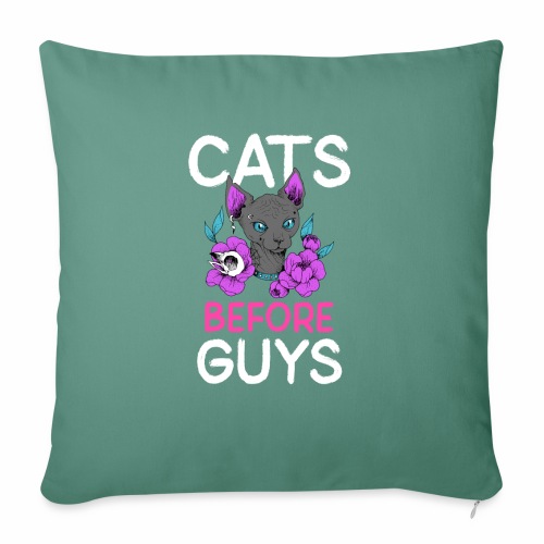 punk cats before guys heart anti valentines day - Throw Pillow Cover 17.5” x 17.5”