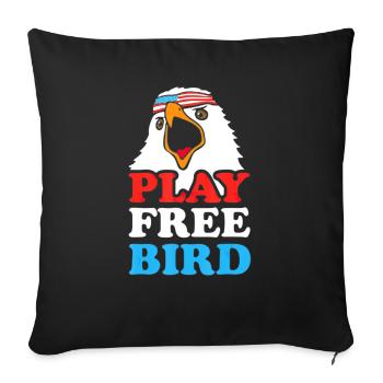 Play Free Bird - Throw Pillow Cover 17.5” x 17.5” - black - Front