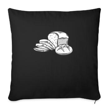 Bread - Throw Pillow Cover 17.5” x 17.5” - black - Front
