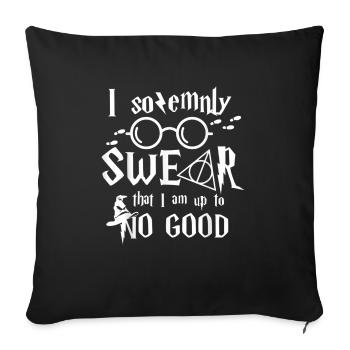 I Solemnly Swear That I Am Up To No Good - Throw Pillow Cover 17.5” x 17.5” - black - Front