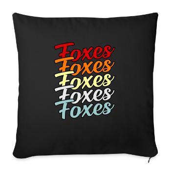 Fox - Throw Pillow Cover 17.5” x 17.5” - black - Front