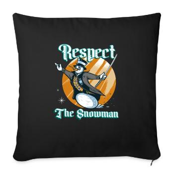 Snowmans Chistmas Season Respect The Snowmans - Throw Pillow Cover 17.5” x 17.5” - black - Front