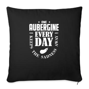 aubergine every day - Throw Pillow Cover 17.5” x 17.5” - black - Front