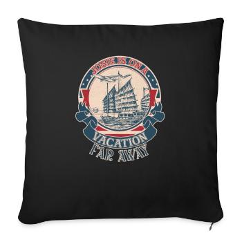 Josie's on a vacation far away vintage - Throw Pillow Cover 17.5” x 17.5” - black - Front