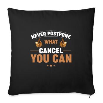 Sloth Sloths, Trees - Throw Pillow Cover 17.5” x 17.5” - black - Front
