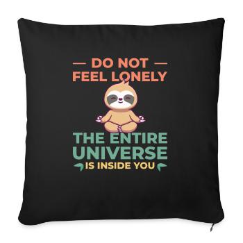 Sloth Sloths, Universe - Throw Pillow Cover 17.5” x 17.5” - black - Front