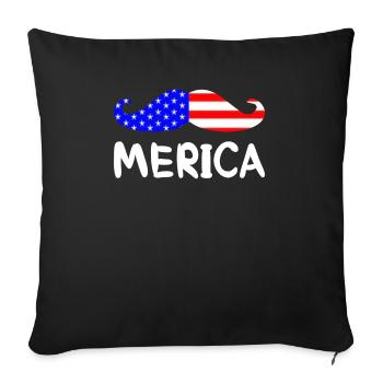 MERICA - Throw Pillow Cover 17.5” x 17.5” - black - Front