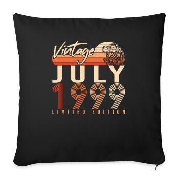 Year Of Birth July 1999 - Throw Pillow Cover 17.5” x 17.5” - black - Front