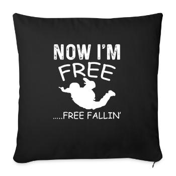 Skydiving Skydiver Skydive Parachuting - Throw Pillow Cover 17.5” x 17.5” - black - Front
