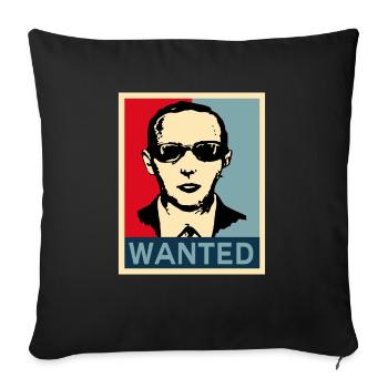d b cooper wanted vintage - Throw Pillow Cover 17.5” x 17.5” - black - Front