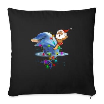 Christmas In July - Throw Pillow Cover 17.5” x 17.5” - black - Front