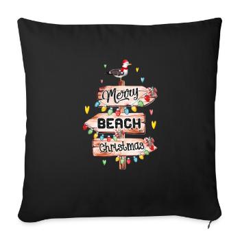 Christmas In July - Throw Pillow Cover 17.5” x 17.5” - black - Front