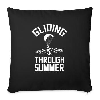 Gliding through summer - Throw Pillow Cover 17.5” x 17.5” - black - Front