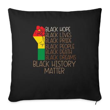 Black And Proud Black History Month Black Pride - Throw Pillow Cover 17.5” x 17.5” - black - Front