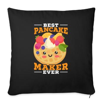 Best Pancake Maker Ever Pancakes Food Lover - Throw Pillow Cover 17.5” x 17.5” - black - Front