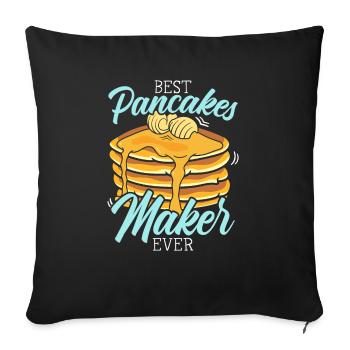 Best Pancake Maker Ever Pancakes Food Lover - Throw Pillow Cover 17.5” x 17.5” - black - Front