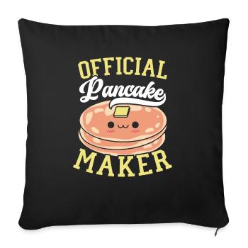 Official Pancake Maker Pancakes Food Lover - Throw Pillow Cover 17.5” x 17.5” - black - Front