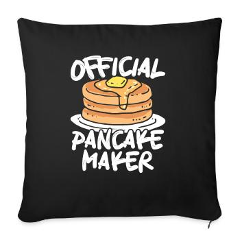 Official Pancake Maker Pancakes Food Lover - Throw Pillow Cover 17.5” x 17.5” - black - Front