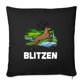 Christmas Santa's Reindeer Lazy Costume Blitzen - Throw Pillow Cover 17.5” x 17.5” - black - Front