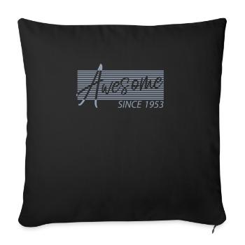 Vintage 1953 Birthday Awesome 70 Years Grandpa - Throw Pillow Cover 17.5” x 17.5” - black - Front