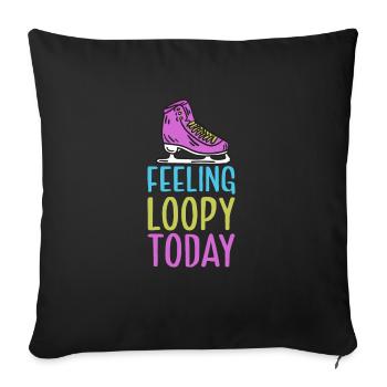 Ice Skating Figure Skating Pun Skates - Throw Pillow Cover 17.5” x 17.5” - black - Front