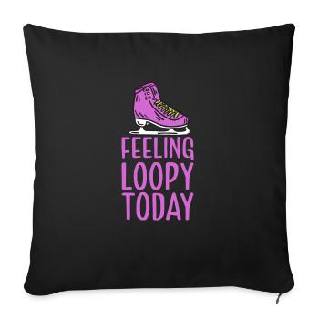 Ice Skating Figure Skating Pun Skates - Throw Pillow Cover 17.5” x 17.5” - black - Front