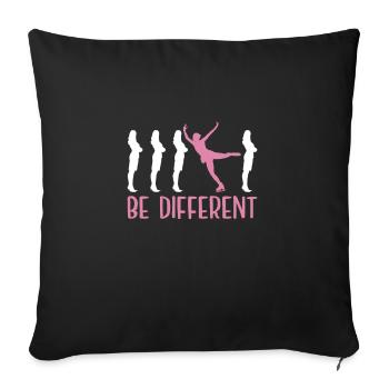 Ice Skating Figure Skating Pun Skates - Throw Pillow Cover 17.5” x 17.5” - black - Front