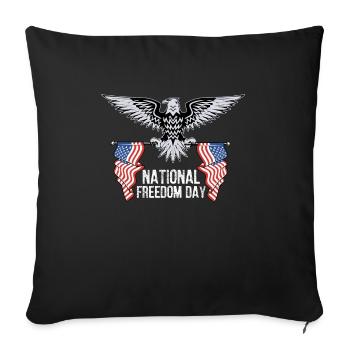 National Freedom Day - Throw Pillow Cover 17.5” x 17.5” - black - Front
