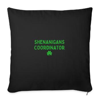 Shenanigans Coordinator - Throw Pillow Cover 17.5” x 17.5” - black - Front
