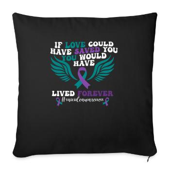 If Love Could Have Saved You - Throw Pillow Cover 17.5” x 17.5” - black - Front