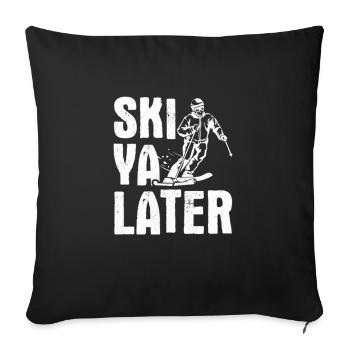 Ski Winter Sports Skiing - Throw Pillow Cover 17.5” x 17.5” - black - Front