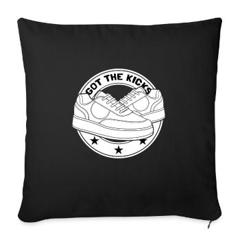 Got the kicks | sneaker lover - Throw Pillow Cover 17.5” x 17.5” - black - Front