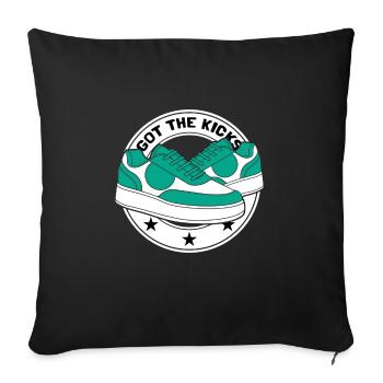 Got the kicks | sneaker lover - Throw Pillow Cover 17.5” x 17.5” - black - Front