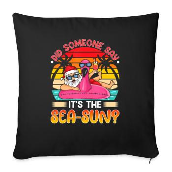 Hawaiian Christmas in July for a Xmas in July - Throw Pillow Cover 17.5” x 17.5” - black - Front