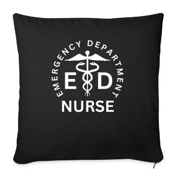 Emergency Nurse ED Nurse ER Emergency - Throw Pillow Cover 17.5” x 17.5” - black - Front