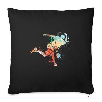 Cool Splash sports bowling design for bowlers - Throw Pillow Cover 17.5” x 17.5” - black - Front