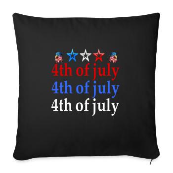 4th of july - Throw Pillow Cover 17.5” x 17.5” - black - Front