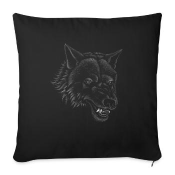 The logo dog or wolf - Throw Pillow Cover 17.5” x 17.5” - black - Front