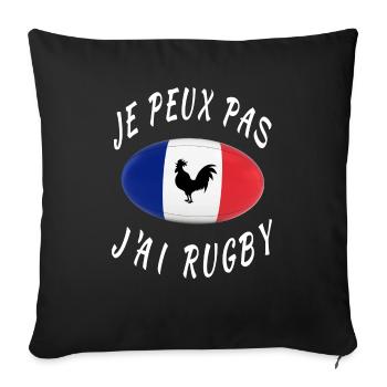 Je Peux Pas J ai Rugby France Rugby Cadeau - Throw Pillow Cover 17.5” x 17.5” - black - Front
