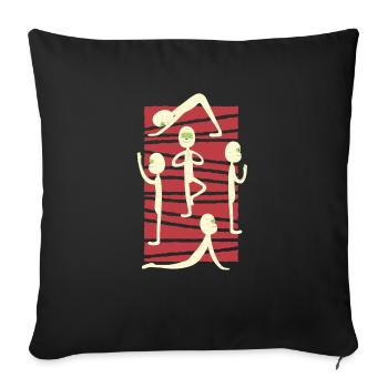 Mummy yoga - Throw Pillow Cover 17.5” x 17.5” - black - Front