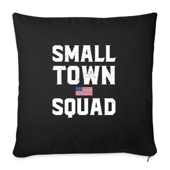 small town squad tee - Throw Pillow Cover 17.5” x 17.5” - black - Front
