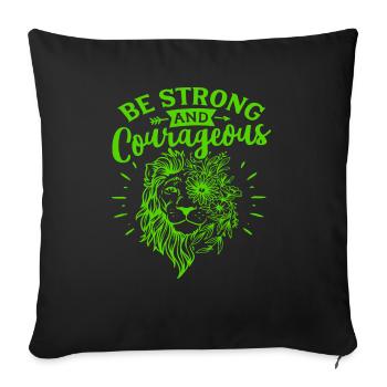 Green And Navy Be Strong - Throw Pillow Cover 17.5” x 17.5” - black - Front
